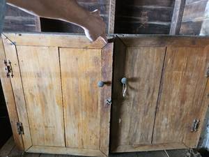 lot 7028 image: Wooden Storage Cabinet with Multiple Shelves