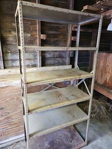 lot 7038 image: Industrial Metal Storage Shelving Unit with Five Tiers
