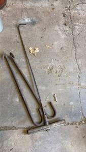 lot 7054 image: Forged Iron Hay Hook Farm Tools - Total of 3