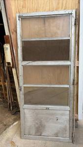 lot 7062 image: Aluminum Storm Door with Screen Panels