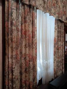 lot 5 image: Floral Print Curtains with Valances set of 3 - does NOT include the white lace.