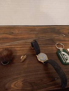lot 12 image: Mixed Jewelry and Accessories Lot with Watch and Chains