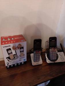 lot 32 image: VTech 2 Handset Cordless Phone System with Digital Answering Machine