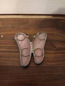 lot 35 image: Small Pink Doll Shoes with Metal Closures