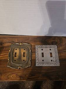 lot 43 image: Decorative Metal Light Switch Plate Covers Set
