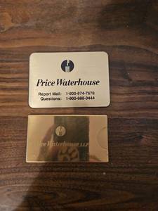 lot 46 image: PricewaterhouseCoopers Gold Business Card Holder and nameaddress holder