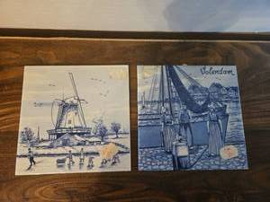 lot 85 image: Dutch Blue and White Ceramic Tiles Set