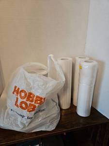 lot 113 image: Wedding and Event Craft Bundle - Silver and White Assorted Robbon, and more