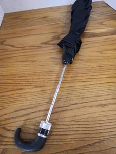 lot 134 image: Black Folding Umbrella with Curved Handle