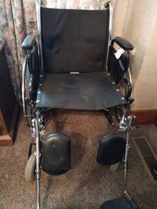 lot 142 image: Standard Manual Wheelchair with Chrome Frame