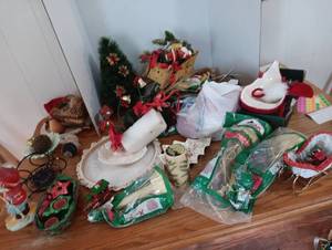 lot 146 image: Christmas Holiday Decoration Lot with Ornaments and Seasonal Items