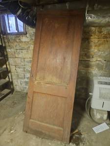 lot 2002 image: Reclaimed Oak Two Panel Interior Door