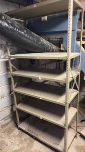 lot 2010 image: Heavy Duty Metal Storage Shelving Unit - Must be disassembled before removal