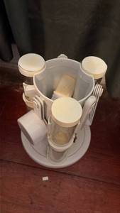 lot 3006 image: Spice Rack With Glass Containers and measuring spoons