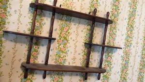 lot 3012 image: Wooden Wall Mounted Spice Rack with Multiple Shelves