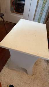 lot 3015 image: White Painted Wood Pedestal Table