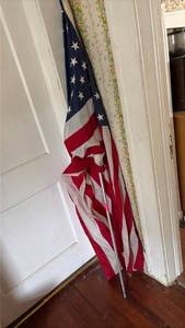 lot 3060 image: American Flag with Aluminum Flagpole