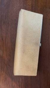 lot 3072 image: Gold Textured Evening Clutch Purse with Metal Frame