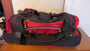 lot 3078 image: Levis Red and Black Travel Duffel Bag