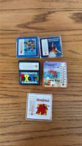 lot 3103 image: Collection of Souvenir Magnets with Thermometers from USA Canada Mexico