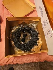 lot 3135 image: A vintage black fascinator or cocktail hat, likely dating from the 1940s to the 1960s