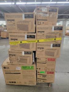 lot 56967 image: LG mixed BTU Pallet of Window Air Conditioner Units - 5,000 & 5,800 & 6,000 & 18,000 BTUs - 23 ct.