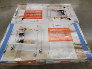 lot 60712 image: 6 count of Trinity 48-inch Stainless Steel Prep Table with Casters