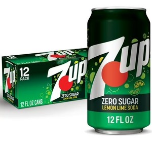 lot 1007 image: 7UP Caffeine Free Zero Sugar Lemon Lime Soda Pop, 12 fl oz, 12 Pack Cans
