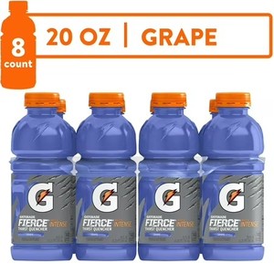 lot 1010 image: Gatorade Fierce Thirst Quencher, Grape Sports Drinks, 20 fl oz, 8 Count Bottles