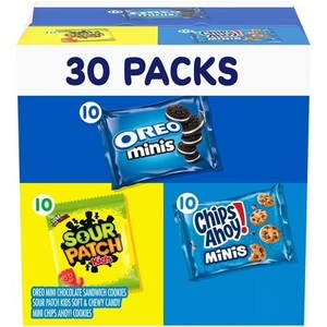 lot 1016 image: Nabisco Cookies & Candy Variety Pack, SOUR PATCH KIDS, OREO and CHIPS AHOY, 30 Snack Packs
