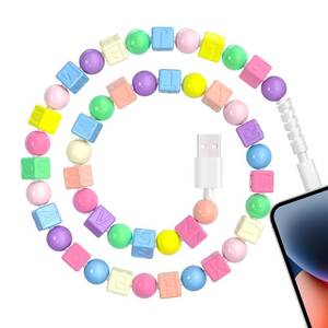 lot 1045 image: WESADN USB A for iPhone Charging Cable Cute Bear Beaded Fast Charging Cord MFi Certified 3.3FT Phone Charger Cable 66W USB A Charger Cords Girls Women for iPhone 14 13 12 11 for iPad Candy, Colorful