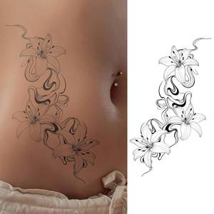 lot 1047 image: Lily Vine Temporary Tattoo for Women   Abstract Floral Line Design for Arm, Thigh & Waist, Elegant Realistic Waterproof Body Art for Adults, Long-Lasting & Non-Reflective