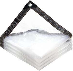 lot 1073 image: BeGrit Clear Tarps Waterproof 6x10 FT with Grommets Transparent Tarpaulin Rainproof for Porch Balcony Patio Garden Chicken Coops Kennel
