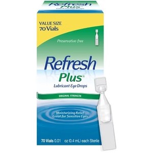 lot 1076 image: Refresh Plus Preservative Free Lubricant Eye Drops - 0.7oz70ct