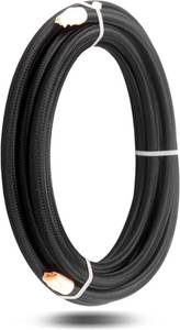 lot 1079 image: AN6 PTFE Fuel Line Stainless Steel Nylon Braided Teflon Hose for E85 Oil Gas Diesel 516 ID Inch 20FT Black