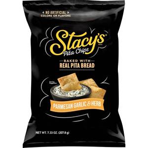 lot 1083 image: Stacy s Pita Chips, Parmesan Garlic & Herb, No Artificial Colors or Flavors, 7.33 oz Bag - FOUR BAGS