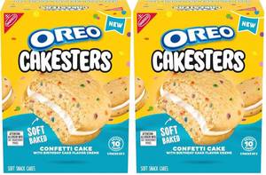 lot 1123 image: OREO Cakesters Confetti Cake Soft Snack Cakes, 5-2.02 oz Snack Packs (Pack of 2)