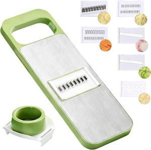lot 1124 image: Safe Mandoline Slicer with Slide-On Hand Guard, 2026 Upgraded 6 in 1 Stainless Steel Vegetable Chopper, Multi Blade PotatoOnionGarlicCucumberFruit Slicer, Kitchen Grater Food Cutter