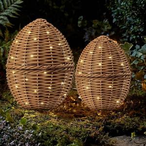 lot 1137 image: Soulchen 2 Pcs Large Rattan Easter Egg Decorations, 9.8 & 8.7 Spring Farmhouse Wicker Easter Eggs with LED Lights Decor for Table Centerpiece Mantle Outdoor Porch Garden Patio,