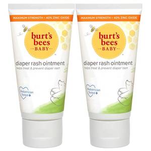 lot 1138 image: Burts Bees Baby Diaper Rash Ointment, Maximum Strength, 40% Zinc Oxide, 100% Natural Origin, Pediatrician Tested, Net Weight 3 Ounces , Pack of 2