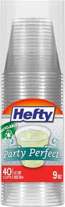 lot 1151 image: Hefty Deluxe Clear Plastic Party Cups (9 Ounce, 40 Count)