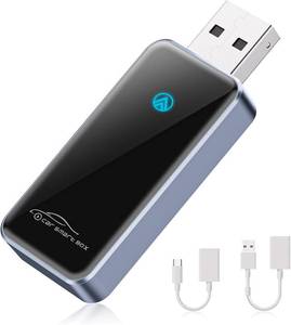 lot 1163 image: Android Auto Wireless Adapter for Car Android Auto Dongle - 2025 Slim Edition, Plug & Play Converts Factory Wired to Wireless Android Auto for Android 11 & Cars from 2017 (Black)