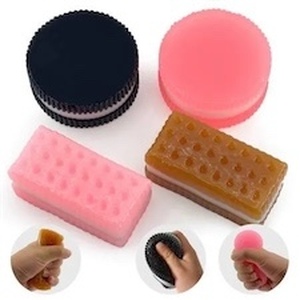 lot 1173 image: Taba Squishy Cookie Toys 4 Pack, Soft Sensory Fidget Squeeze Toys for Stress Relief, Kawaii Fufu Squishies for Kids & Adults, Party Favors, Goodie Bag Fillers