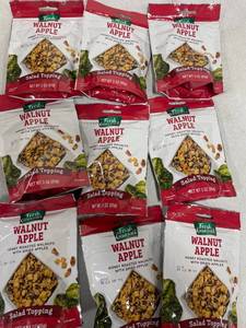 lot 1183 image: 9 Bags Fresh Gourmet Dried Apple & Honey Roasted Walnuts 3oz