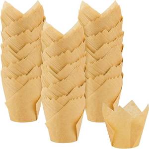 lot 1185 image: XP-ART 300PCS Tulip Parchment Cupcake Liners Standard Baking Cups Muffin Wrappers Perfect for Baking, Birthday Parties, Weddings, Baby Showers, Bakeries, Catering, Restaurants Standard Size (Nature)