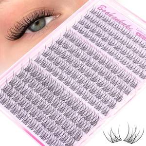 lot 1187 image: Natural Lash Clusters Wispy Cluster Eyelash Extensions 10-14MM Short Eyelash Clusters Clear Band C Curl Cluster Lashes 168PCS Cloud-Like Pesta as Postizas Naturales DIY Individual Lashes by Boahankuke