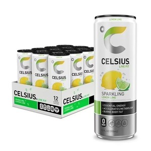lot 1225 image: CELSIUS Sparkling Lemon Lime, Functional Energy Drink 12 fl oz Can (Pack of 12)