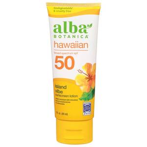 lot 1227 image: 3 Pack Alba Botanica Broad Spectrum Sunscreen, SPF 50, 3 fl oz, Hawaiian Island Vibe