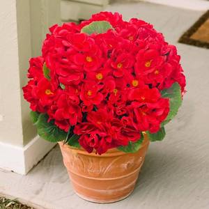 lot 1231 image: UV Resistant Red Geranium Fake Flowers for Outdoors Realistic - 6 Bundles Silk Artificial Flowers for Outside Vase Planter Hanging Basket, Faux Plants for Garden Porch Home Decorations,SpringEaster