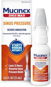 lot 1277 image: Mucinex Sinus-Max Severe Nasal Congestion Relief Sinus & Allergy Nasal Spray, 0.75 Fluid Ounce